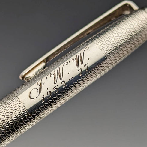 1976 British Vintage Yard O Red Sterling Silver Ballpoint Pen in Case